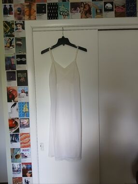 Vintage Sears White Embroidered Lace Slip Dress
